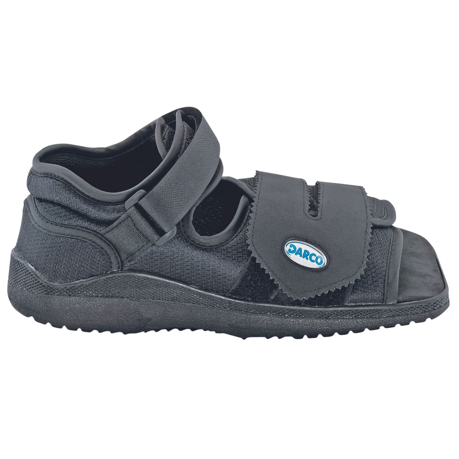 Darco MedSurg Post-Operative Healing Shoe - NHS Supplied Stabilising Post-Surgery Medical Shoe - #1 Pressure Relieving Wound Care Shoe for Left or Right Foot - Black - Women's - Large