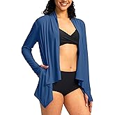 SANTINY UPF50+ Sun Shirt for Women Long Sleeve SPF UV Sun Protection Shirts Lightweight Cardigan with Pockets Swim Cover Up