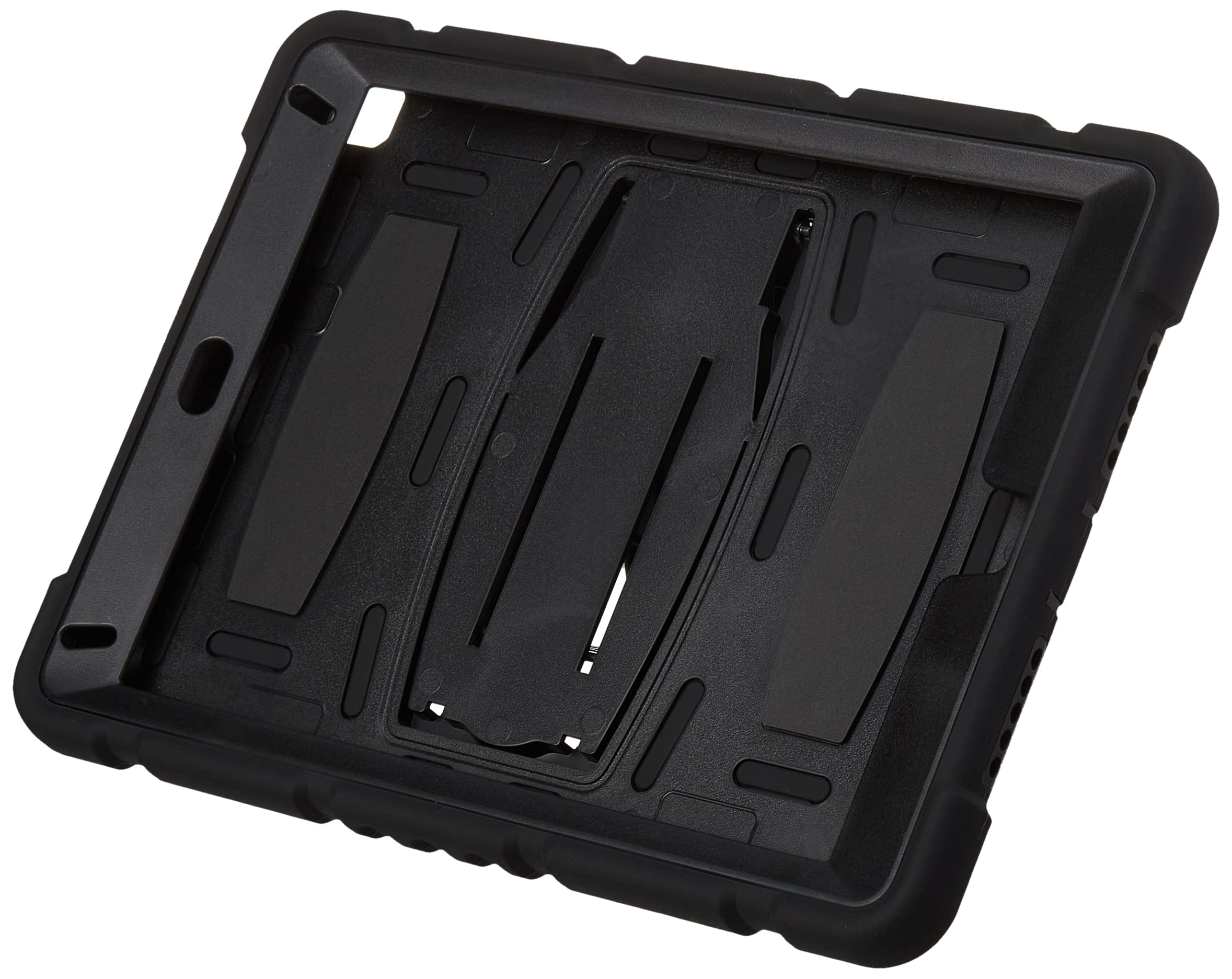 IPad 6/Air2 Case with Support, Durable Hybrid Blow Resistant Three Layer Silicone Protective Case for Kids Tablet (Black)