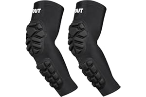 TIAXU TIAXU Padded Arm Sleeves Elbow Forearm Crashproof Pads Protection for Football Basketball Volleyball Soccer 2 Pack