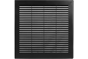 HVAC OV 10" x 10" Inch Black Plastic Square Vent Cover - HVAC Air Return Grille - Built-in Protection Screen - Fresh Air Exchange in Your Household