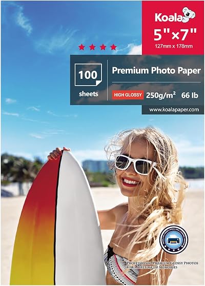 Koala Glossy Photo Paper 5x7 inch 250gsm 100 sheets Premium Resin Coated
