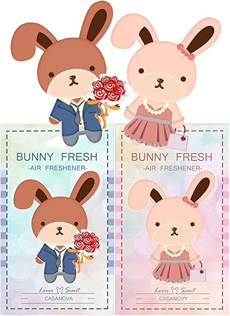 Amazon バニーフレッシュカーエアフレッシュナー 吊り下げかわいいウサギの芳香剤 車 家 オフィス用 Casanova Casanovy 車用芳香剤 車 バイク