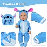 Aolso 14-18 Inch Baby Doll Clothes Hooded Jumpsuit with Coat Hanger (Blue) view 3
