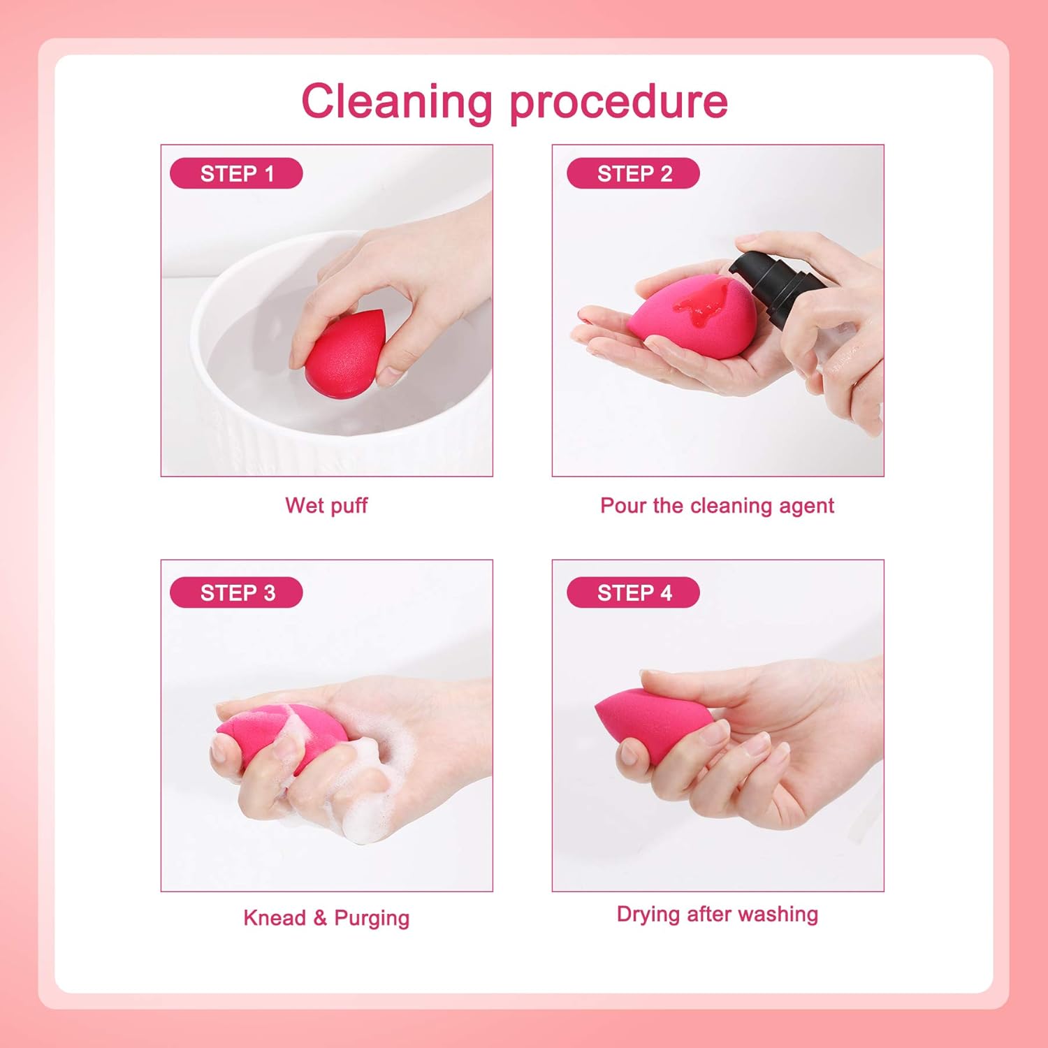 6Pcs Makeup Sponge, Easkep Blender Beauty Foundation Blending Sponge Set Professional Perfect Puff Flawless for Liquid Latex Free Multi-Color No Floating Powder : Beauty