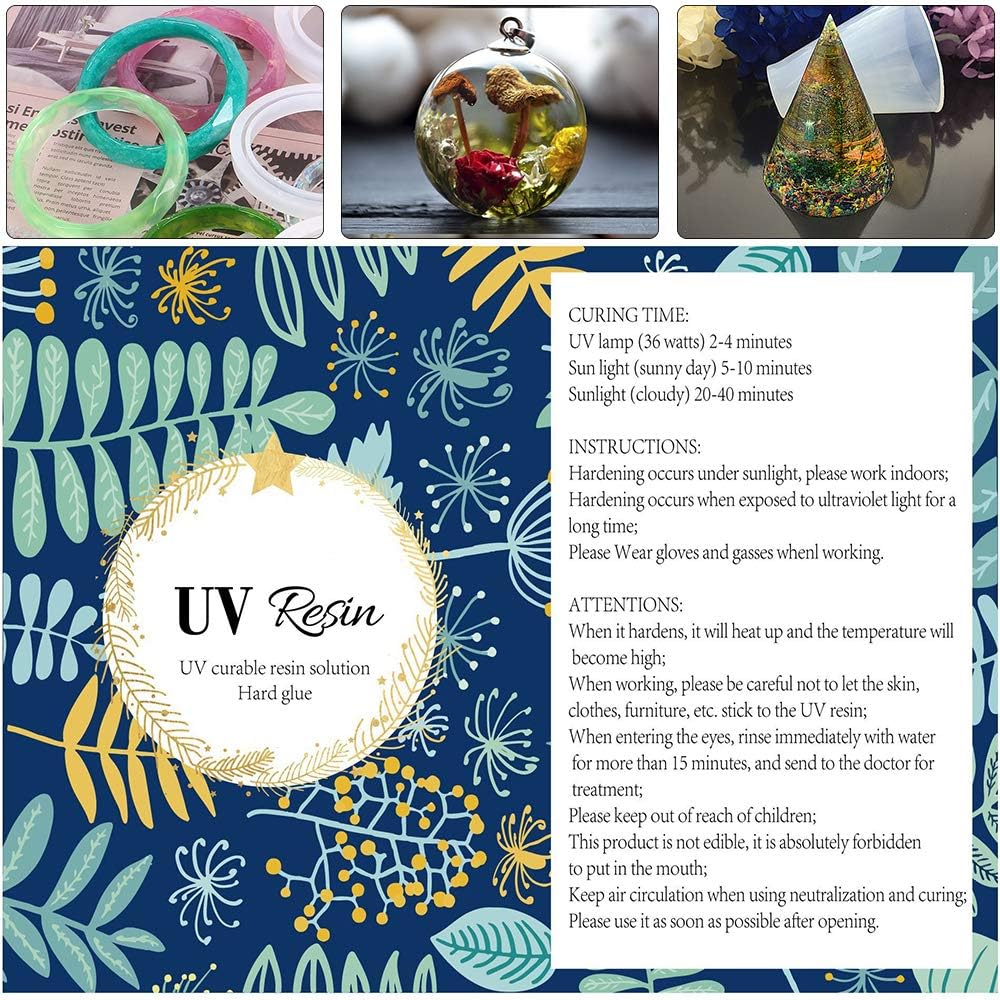 UV Resin, 100g Crystal Clear Ultraviolet UV Curing Resin, Hard Transparent Solar Cure Sunlight Activated Epoxy UV Resin for Resin Casting and Coating, DIY Making