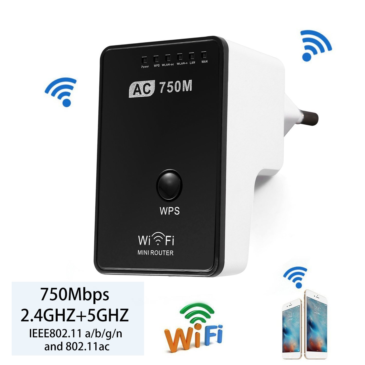 CIMIVA AC Enrutador Inalámbrico Extensor de Red Wifi Repetidor Amplificador Wifi Bandas