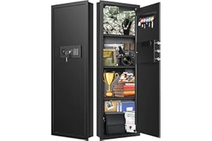 GHJGAGE 43.5" Tall Fireproof Wall Safe Between Stud, Heavy Duty Flush In Wall Safe With Digital Keypad & Removable Shelf, Hidden Gun Safe, Security Home Wall Safes For Storage Firearms Money Medicine