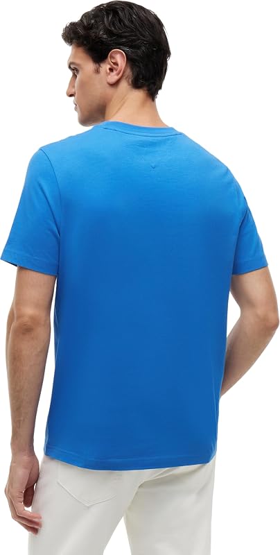 T-shirt de manga curta da marca masculina Love Mono Stack feita de algodão, azul (Blue Orbit), L