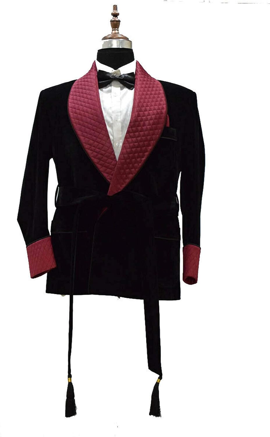 Mens Smoking Jackets Black Velvet Quilted Blazers Mens Jacket Christmas Dinner Party Wear Blazer