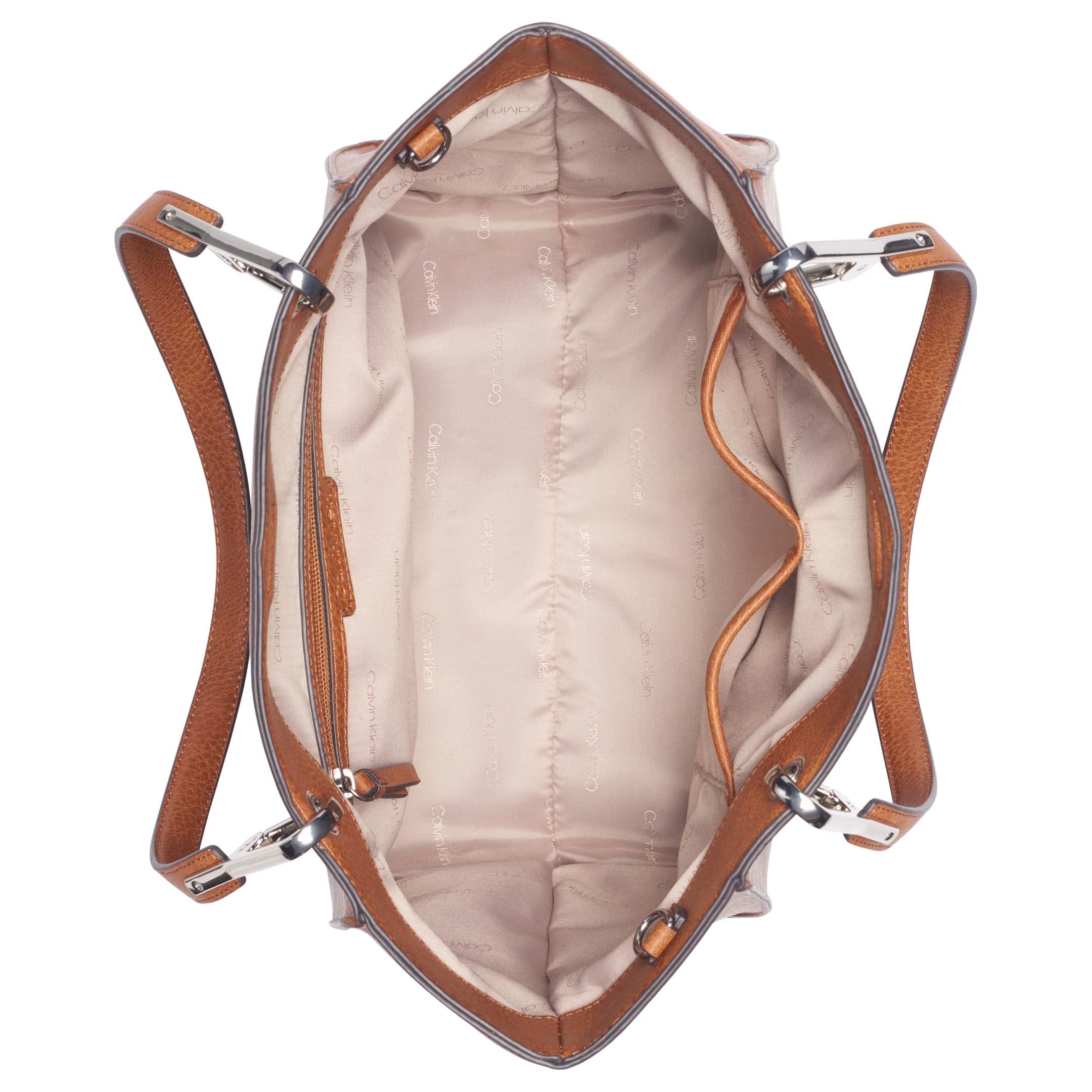 Calvin Klein Women's Reyna North/South Tote, Caramel Combo, One Size