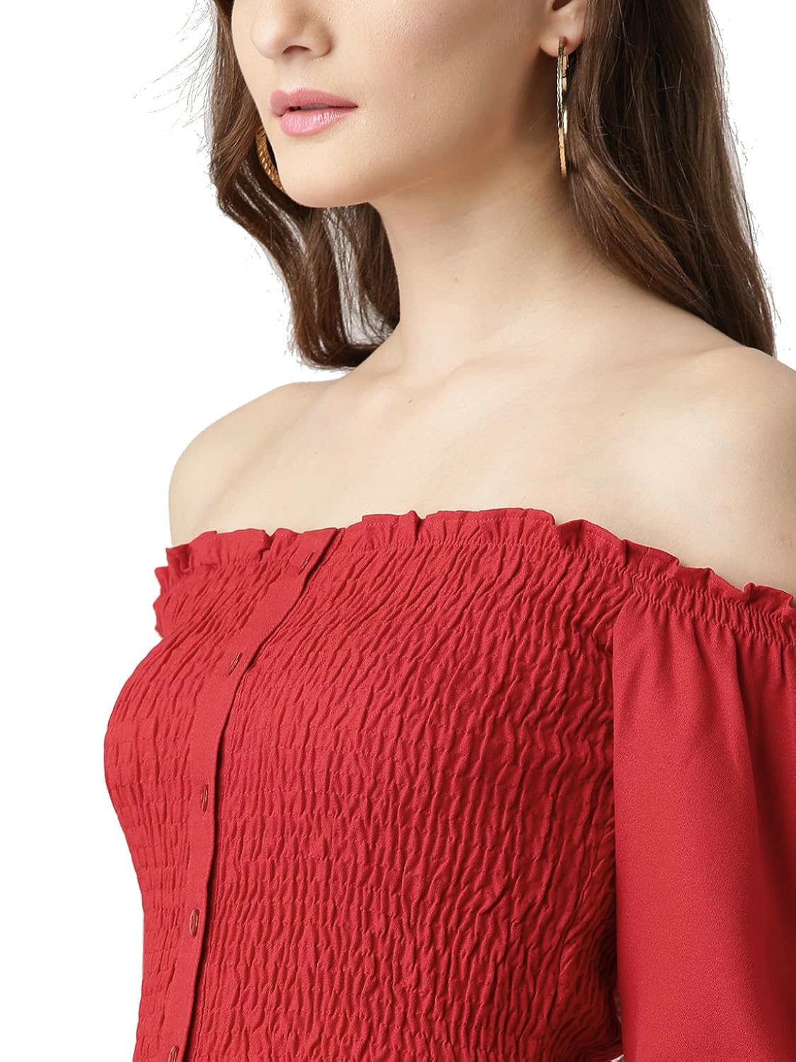 marie claire women red solid bardot dress (mc697)