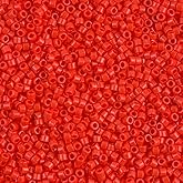 Miyuki Delica 11/0 Cylinder Seed Beads - Op Vermillion Red - DB0727 5 Grams