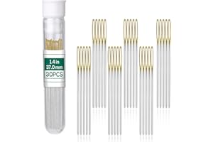 Fteven 30PCS Cross Stitch Needles, Size 24 Stainless Steel Embroidery Needles, Large Eye Hand Sewing Needles Blunt Golden Color with Box for Hand Sewing, Cross Stitching