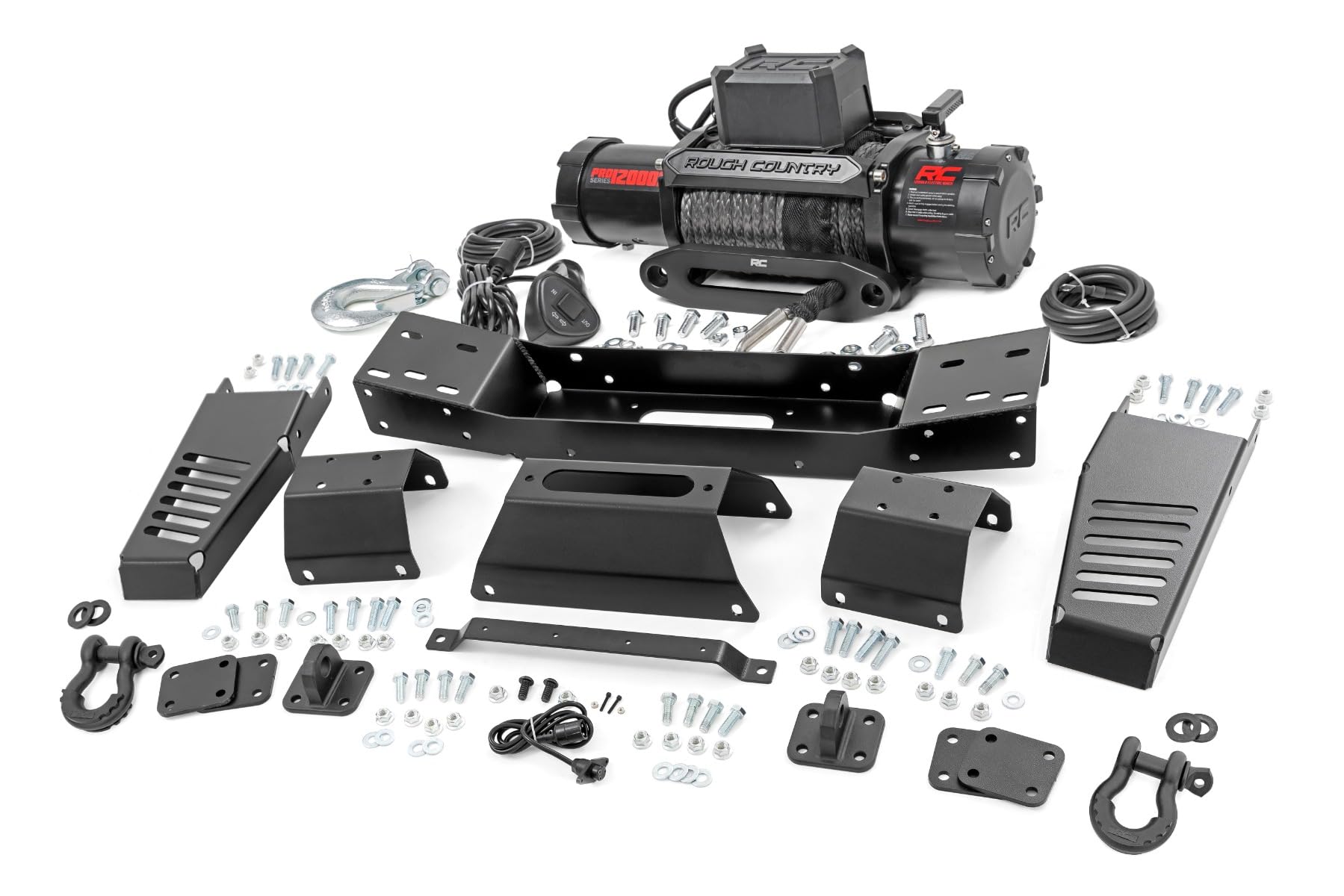 Photo 1 of ***MISSING WINCH***Rough Country Hidden Winch Mount with 12000S Winch for Toyota Tundra (2022-2023) - 12000 LB Synthetic Rope Winch