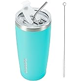 BJPKPK 20 oz Tumbler With Lid And Straw Stainless Steel Ice Coffee Tumblers Vacuum Insulated Travel Thermal Cup,Turquoise