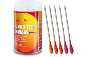 AssuTest Lead Test Kit Results in Just 30 Seconds(60 Immediate Result Swabs) at Home Lead Test Kit，Use for Various Surfaces - Paint, Crockery, Toys, Jewellery, Metals, Ceramics, Woodwork