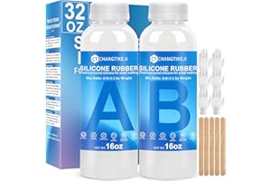 CHANGTIKEJI Silicone Mold Making Kit, 32oz 10A Elastic Liquid Silicone for Casting Resin molds and Candle & Soap Mold,Fast Cure Translucent Platinum Silicone Rubber