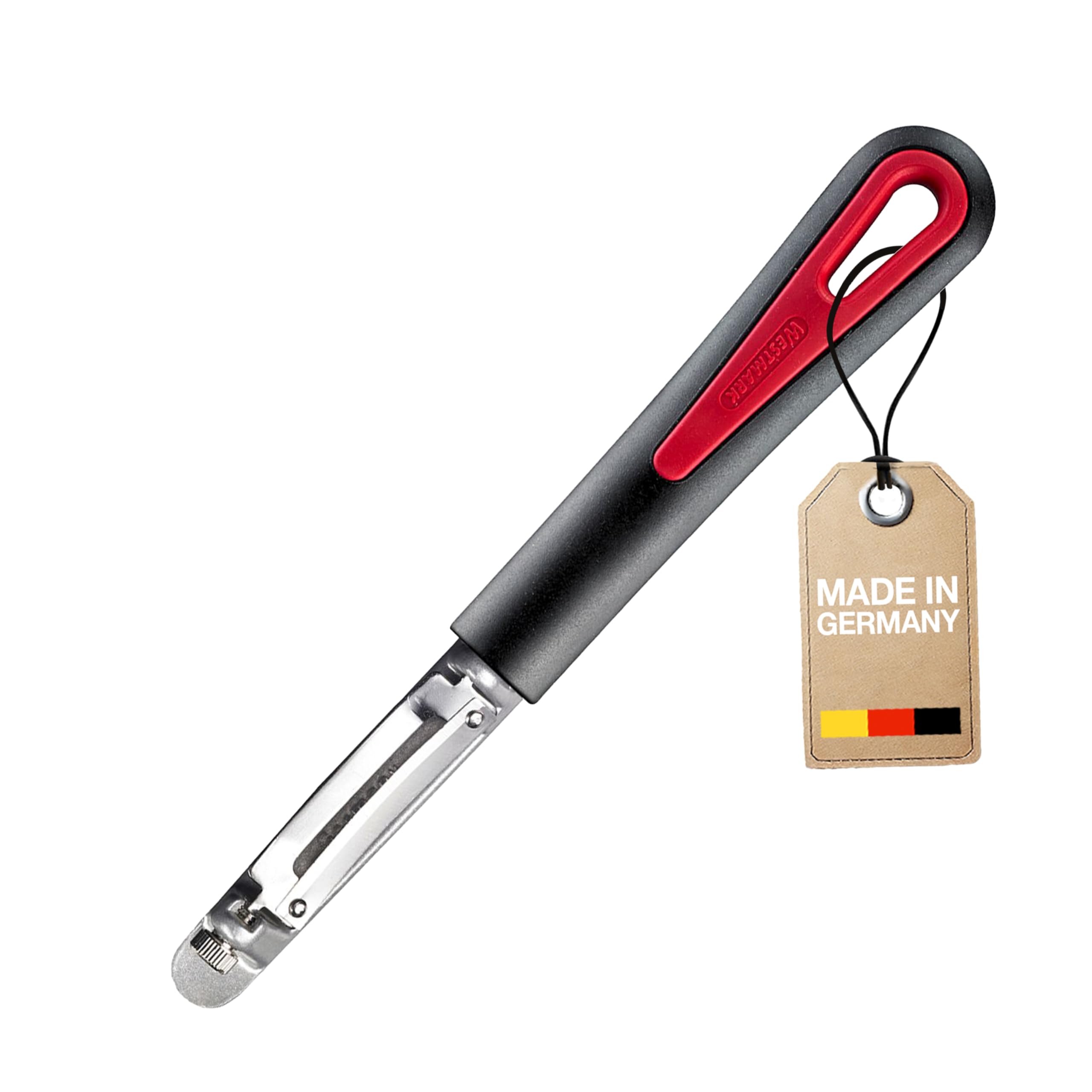 Westmark Swivel Peeler, Pomfix Gallant, Stainless Steel Blade, Colour: Black/Red, 294522E1