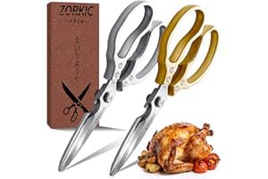 Kitchen Scissors Set, All Purpose Japan Kitchen Shears for Food, Heavy Duty Dishwasher Safe Meat Cutting Scissors for Chicken
