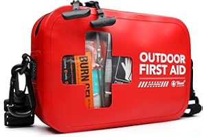 THRIAID 152 PCS Waterproof First Aid Kit, Portable Small Boat Dry Bag Bug Out Bags, Emergency Medical Kit Ideal for Boating, Camping, Fishing, Kayaking, Floating, Red