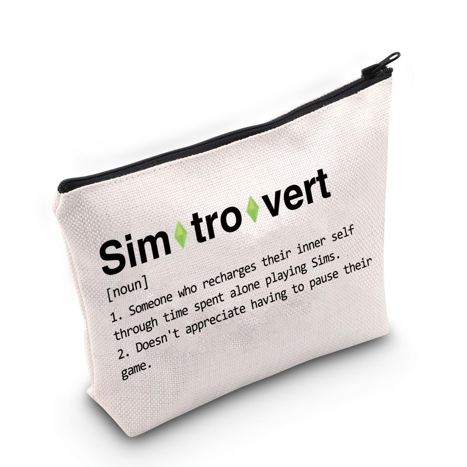 TSOTMO Game Gaming Gift Simtrovert Definition Makeup Bag for Game Lovers Gamer Accessories Bag Video Game Gift (U.Simtrovert)