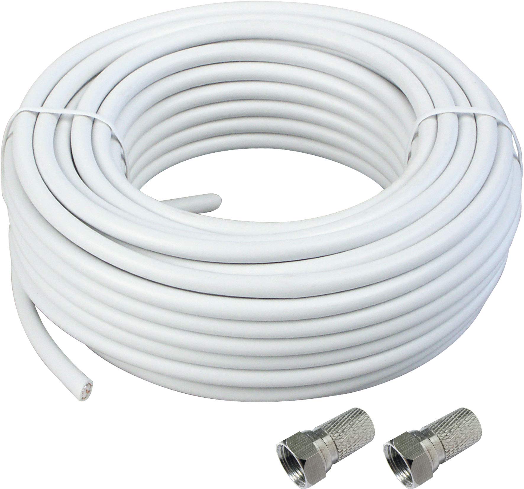 Schwaiger coaxial installation cable incl. 2x F connector (15 m, 115 dB) white