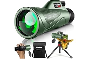 PANKOO 12x60 Monocular Telescope High Powered with Smartphone Adapter Tripod and Portable Bag, Larger Vision Monoculars for Adults with BAK4 Prism & FMC Lens, Suitable for Bird Watching Hiking Travel