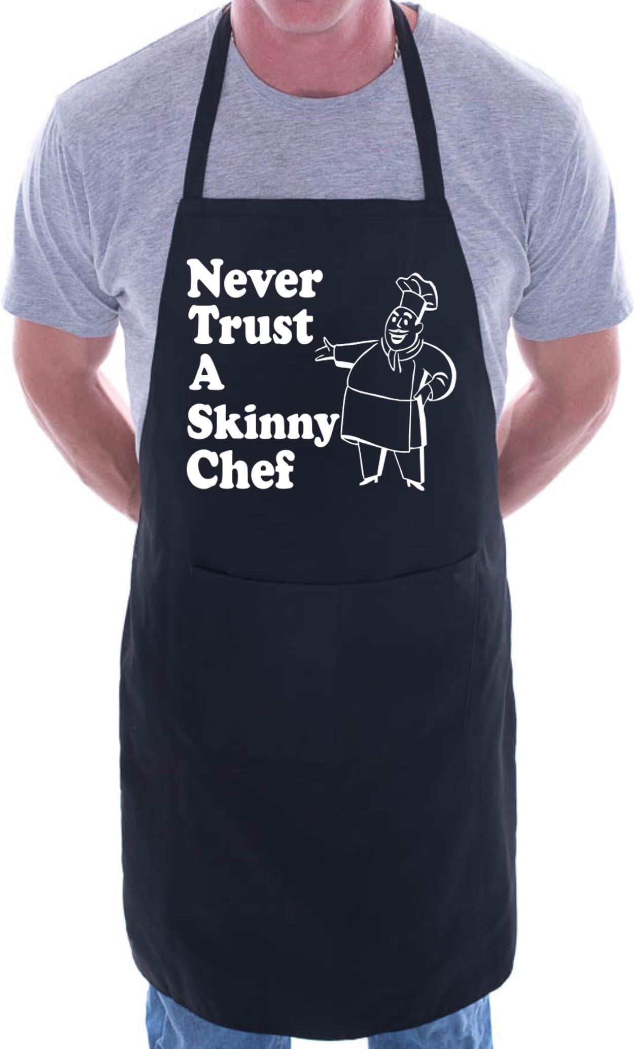 Never Trust Skinny Chef Cooking Unisex Apron