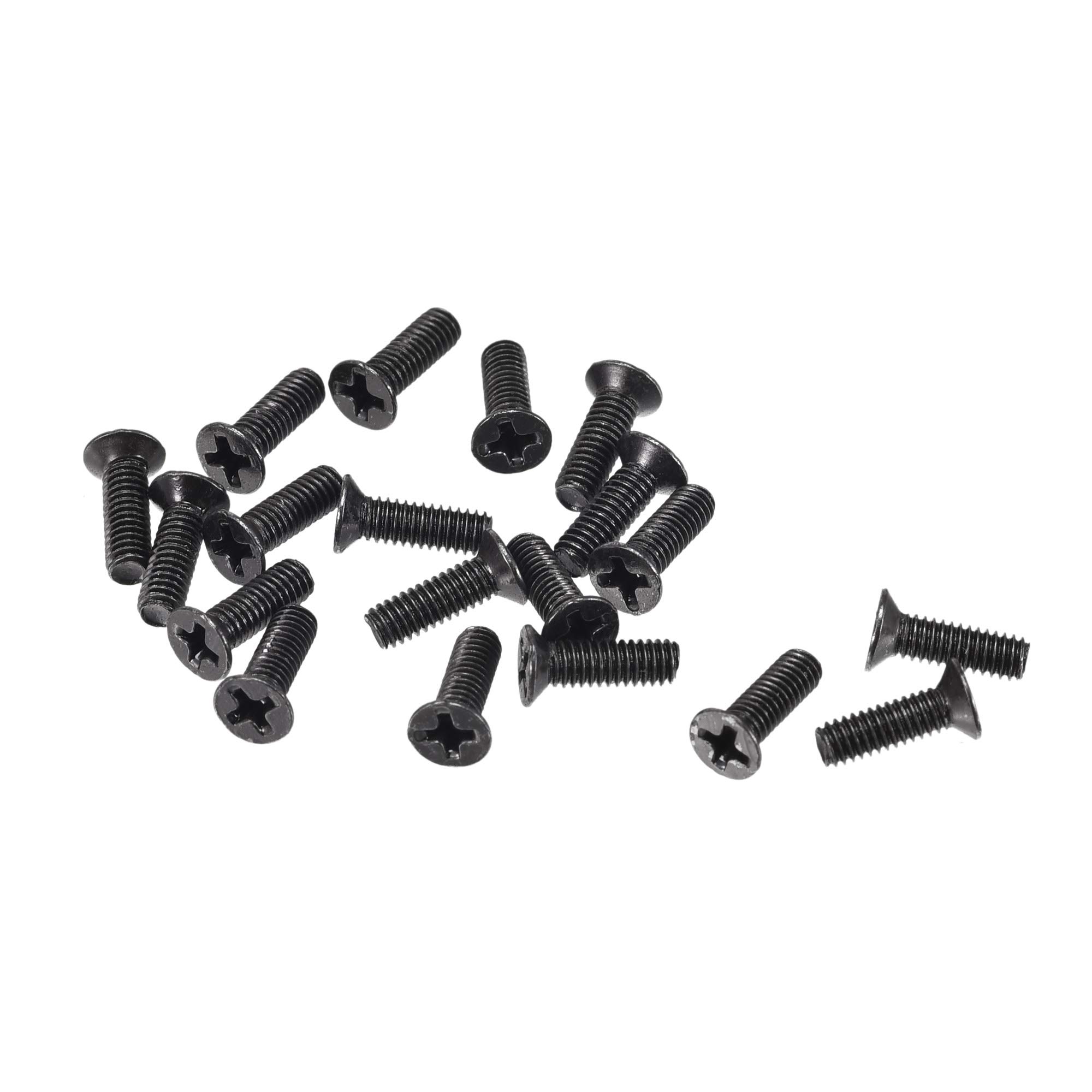 sourcing map M2.5 x 8mm Phillips Screw Fasteners Black for Laptop PC TV Fan Audio Switch 500pcs