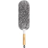 MR.SIGA Lint Free Microfiber Duster, Washable Duster for Household Cleaning | Microfiber hand duster, machine washable feather duster, dusters for cleaning, bamboo handle, replaceable head