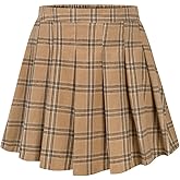 TIYOMI Plus Size Skirts for Curvy Women Basic Versatile Stretchy Elastic Waist Flared Casual A Line Pleated Mini Skirt XL-5XL