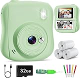 Hangrui Kids Camera Instant Print 14MP 32GB Card 1080P Video
