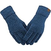 ViGrace Winter Touchscreen Gloves for Women Chenille Warm Knit with 3 Touch Screen Fingers Texting Elastic Cuff Thermal Glove