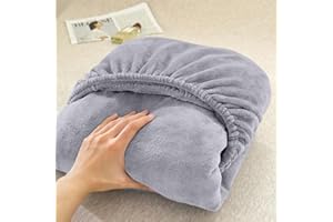 1pc Extra Thick Fitted Sheet - Heavy-Duty Non-Slip Bed Sheet with Elastic Edges, Soft Warm Bedding for Queen/King/Full - Mach