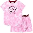 Harry Potter Gryffindor Hufflepuff Ravenclaw Slytherin Girls Pajama Shirt and Shorts Sleep Set Little Kid to Big Kid