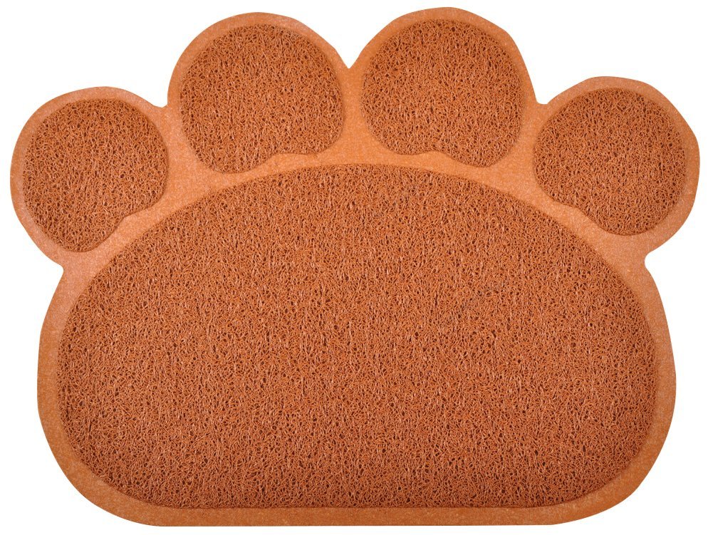 Paw-Shaped Large Cat Litter Tray Mat,60x45 cm (Coffee)