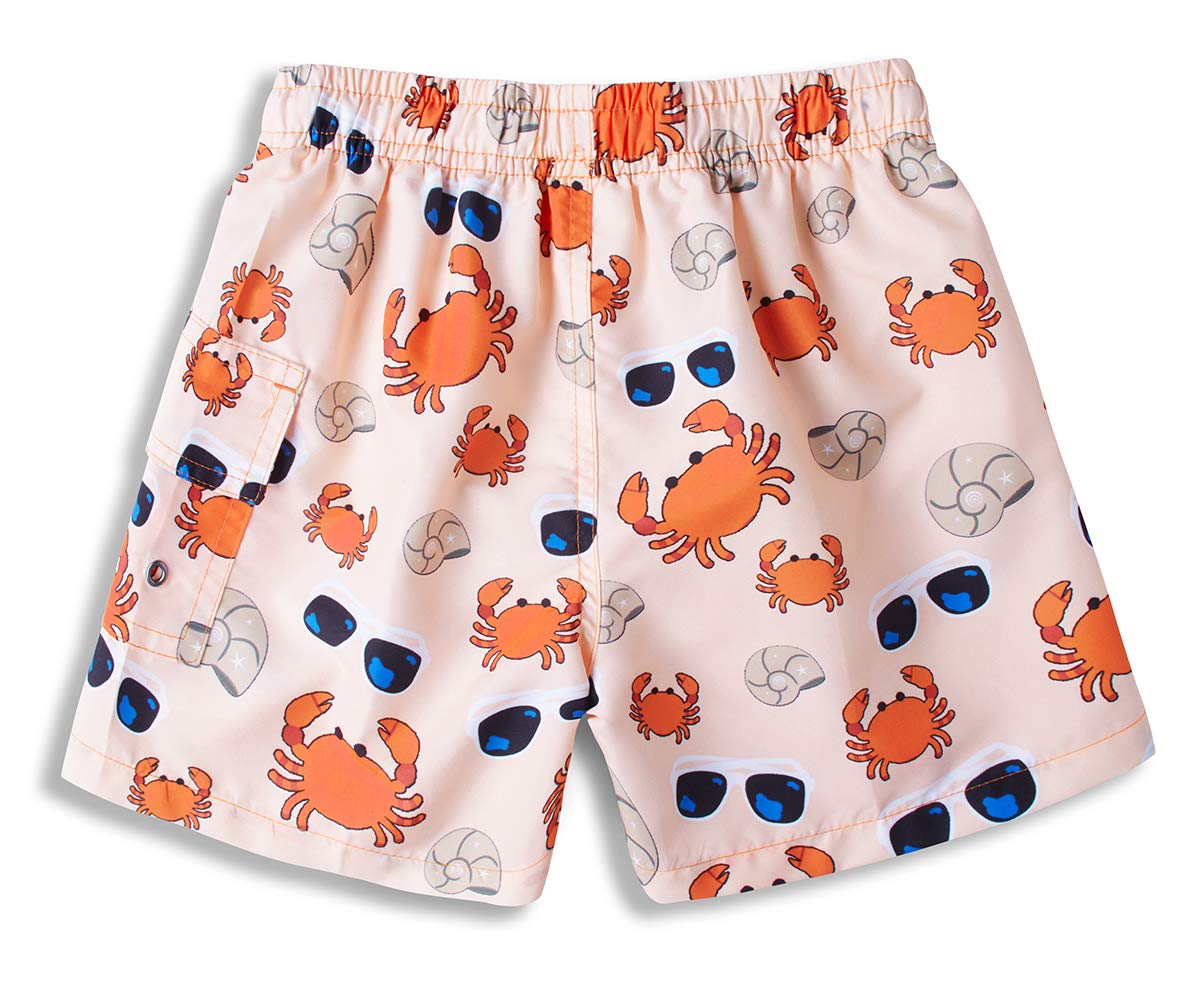 Vogseek Pantalones Cortos Kids\'Pants Playa natación Troncos Cordones Rayas Shorts Playera Impresa de Color Caqui/Naranja