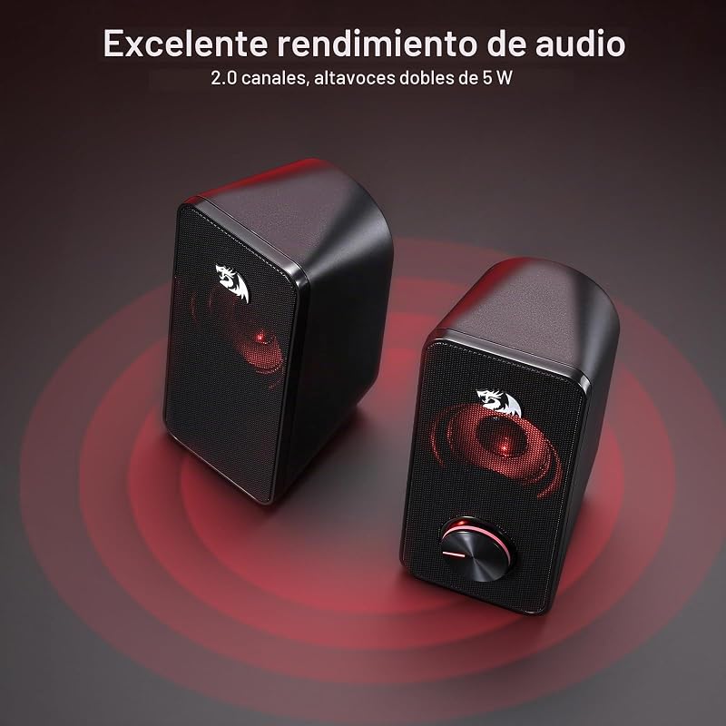 GS500 Altavoz PC 2.0 Retroiluminación Roja USB