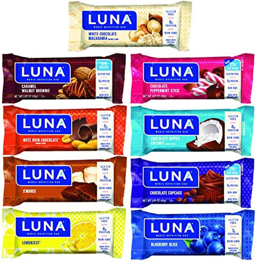LUNA BAR Gluten Free Bar 9Flavor Variety Pack (9