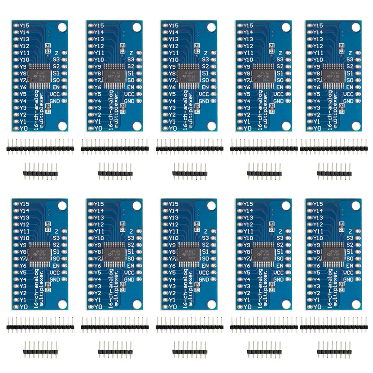 YOUMILE 10pcs CD74HC4067 16-Channel Analog Digital Multiplexer Breakout Board Module For Arduino 2V-6V Microcontroller 16 Device RX Lines