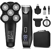 Manscape Bald Head &amp; Body Shavers for Men, Body/Ball/Pubic/Groin Trimmer | Mens Grooming Kits Body Groomer, No Nick, IPX7 Waterproof, Travel Case, LED Light, USB-C Charge, Interchangeable Blades