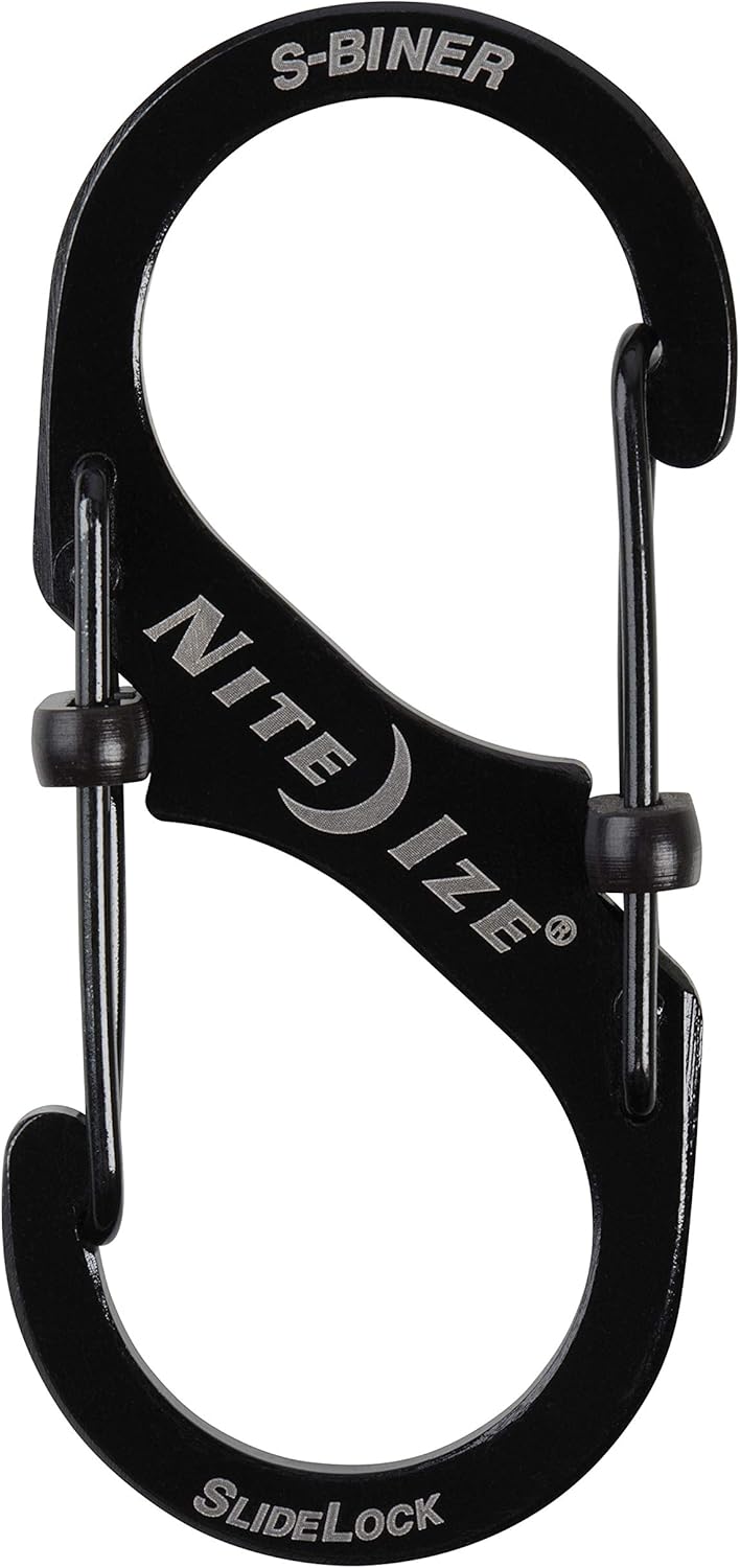 Nite Ize LSB3-01-R6 S-Biner SlideLock Dual Locking Carabiner, Size #3, Black - - 
