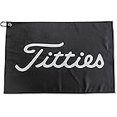 Syren Premium Black Funny Microfiber Towel with Holder Clip - Exclusive Golf Accessory for a Fun Golfing Experience