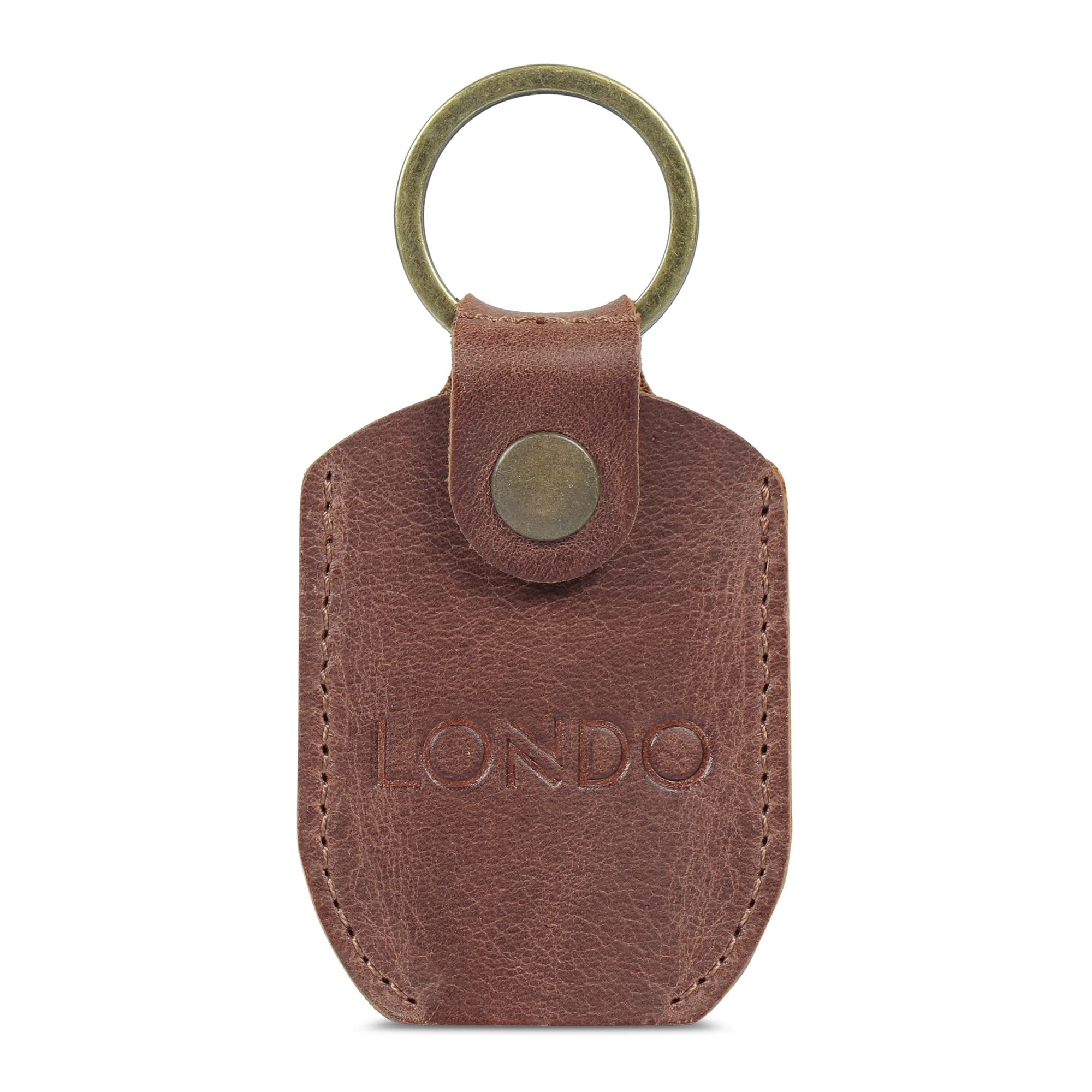 LONDO Genuine Leather Case with Keyring for Trezor One Bitcoin Wallet Unisex (Brown)