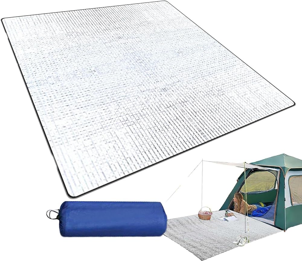 Gwtdtoad 200x200cm Aluminium Foil Camping Mat Insulated Foldable Sleeping Pad