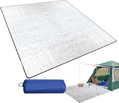 Gwtdtoad 200x200cm Aluminium Foil Camping Mat Insulated Foldable Sleeping Pad