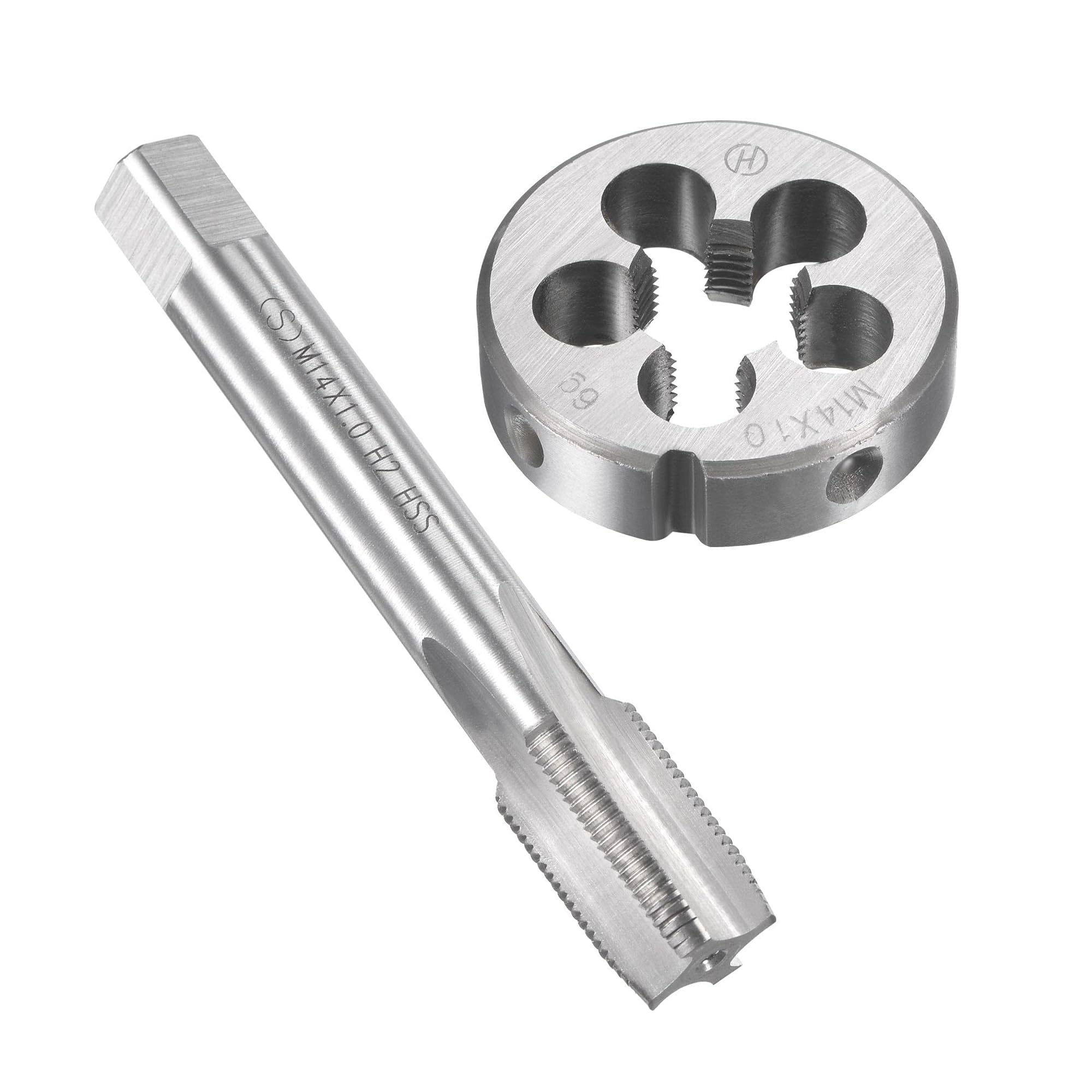 MACHSWON M14 x 1mm Metric Tap and Die Set - Machine Thread Screw Tap with Round Threading Die Kit for Thread Repair