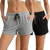 HEARTNICE Womens Cotton Pajama Shorts, Soft Sleep Shorts for Women Lightweight Lounge Pj Bottoms