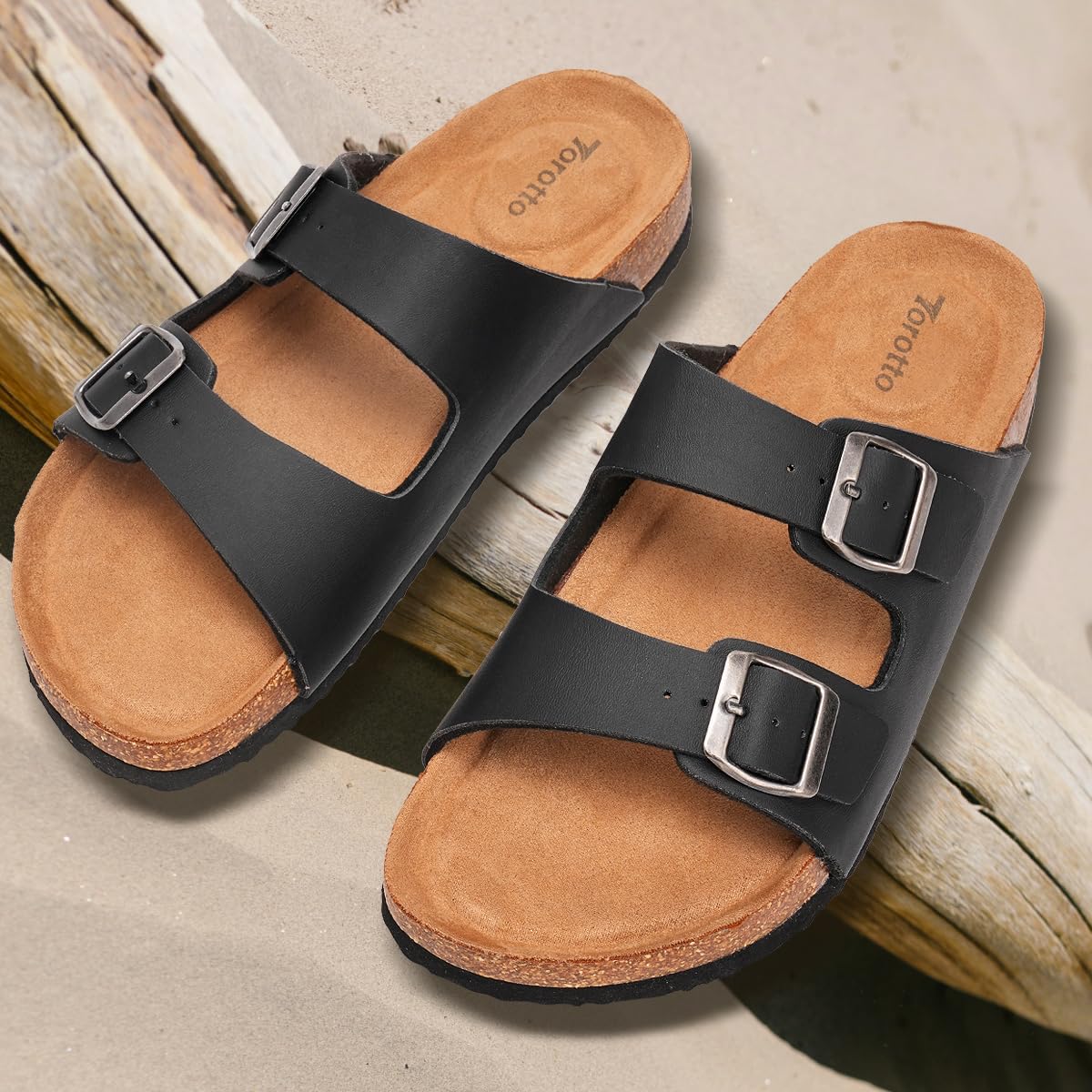 Herren Pantoletten Sandalen Hausschuhe Flache Latschen Sommerschuhe Erwachsene Schlappen Arbeitsschuhe Bequeme Classic(Schwarz,42 EU) 2